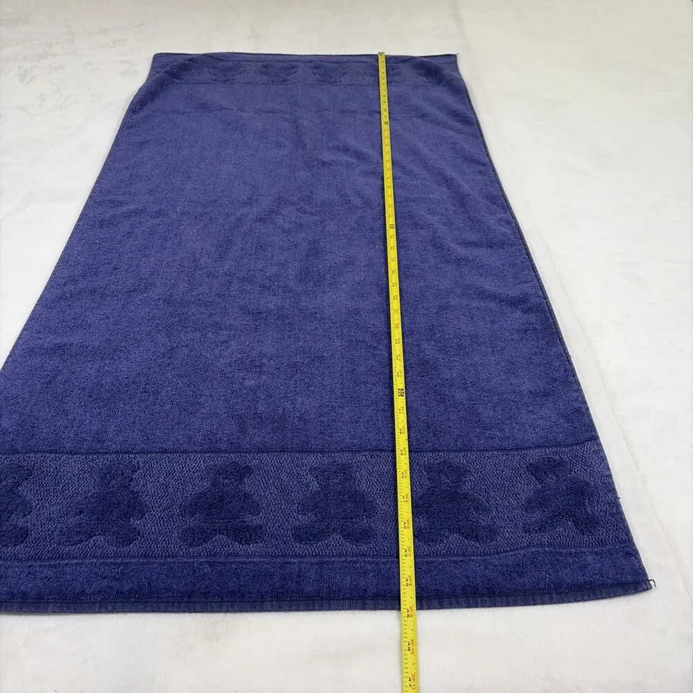 Vintage Cannon Royal Family Teddy Bear Bath Towel in Navy Blue, Very Clean Chrty